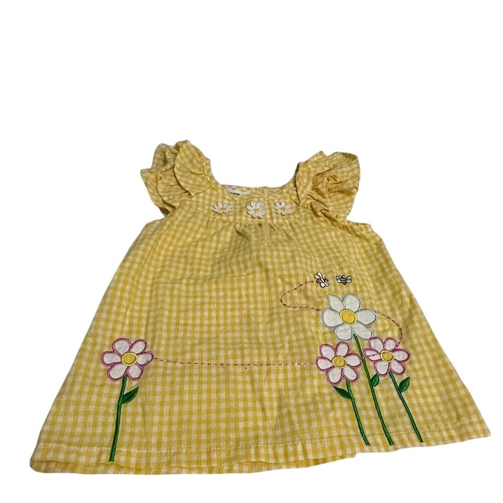 Blueber Boulevard Yellow gingham flower and bumblebee sz 2T